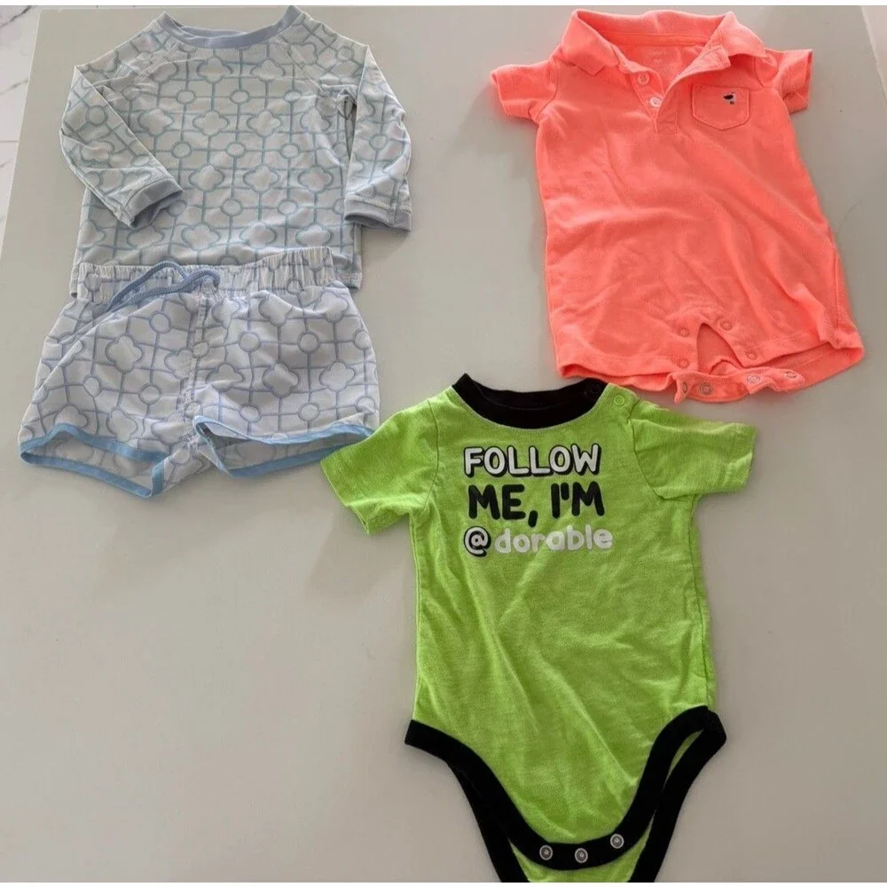 Edgehill collection carter baby boy clothes swim set bodysuit summer outfit 6-9M
